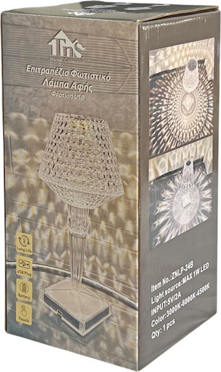 TnS Diamond Lampă de Masă cu Abajur Transparent și Bază