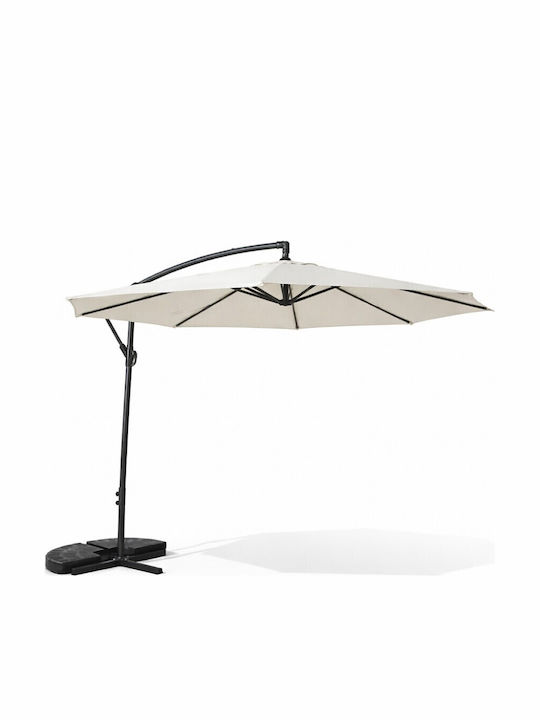 Hanging Circular Aluminum Banana Ecru Parasol Φ3m