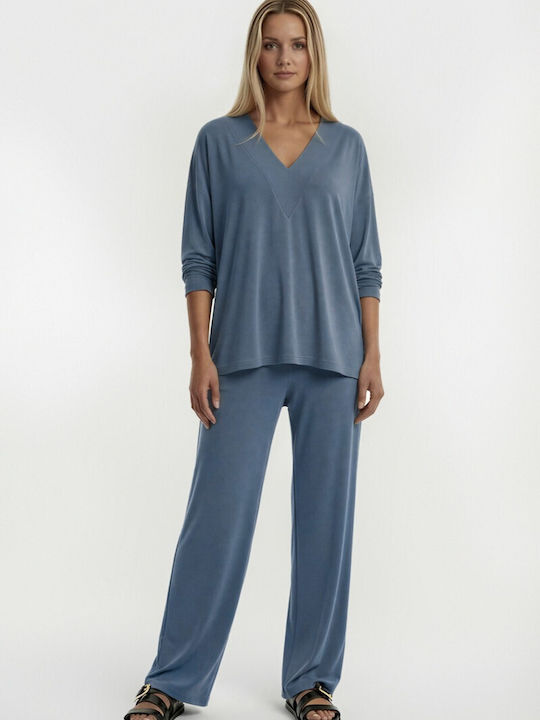 Elektrisches Gitarre Damen Jogginghosen Blau