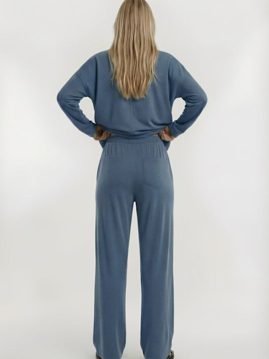 Elektrisches Gitarre Damen Jogginghosen Blau