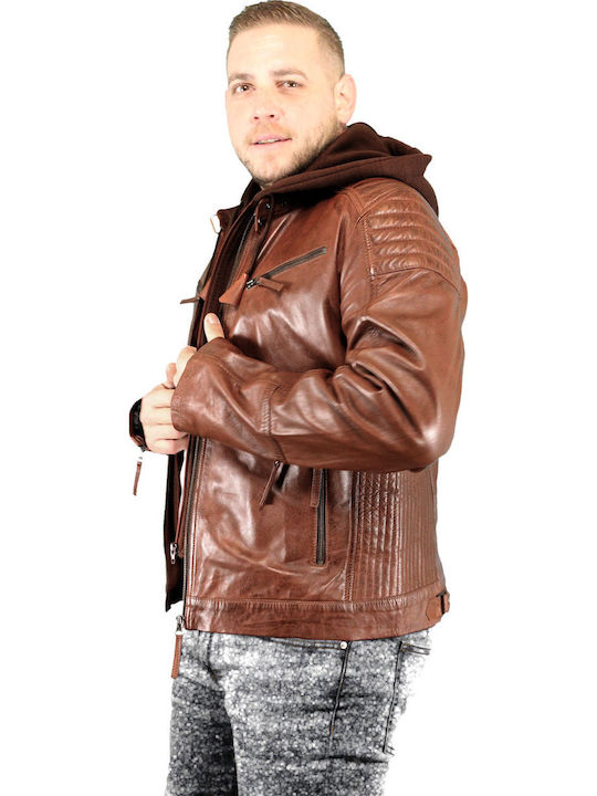 Leder Herren Jacke Tabac Braun