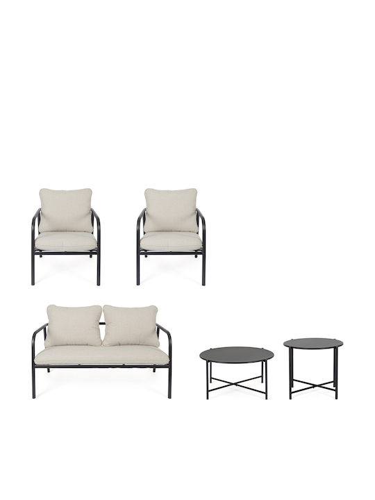 Set Cameră De Zi Pentru Exterior Ostuni 4 Piese Cărbune