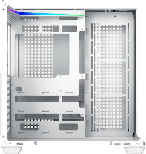 Xigmatek Aqua V Arctic Gaming Midi Tower Кутия За Компютър Със Страничен Прозорец И ARGB Осветление Бяла