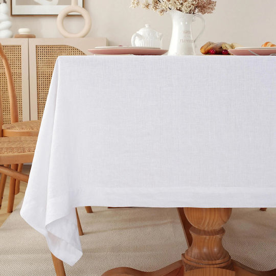 Kotonia Home Τραπεζομάντηλο Βαμβακερό Λευκό 140x220εκ.