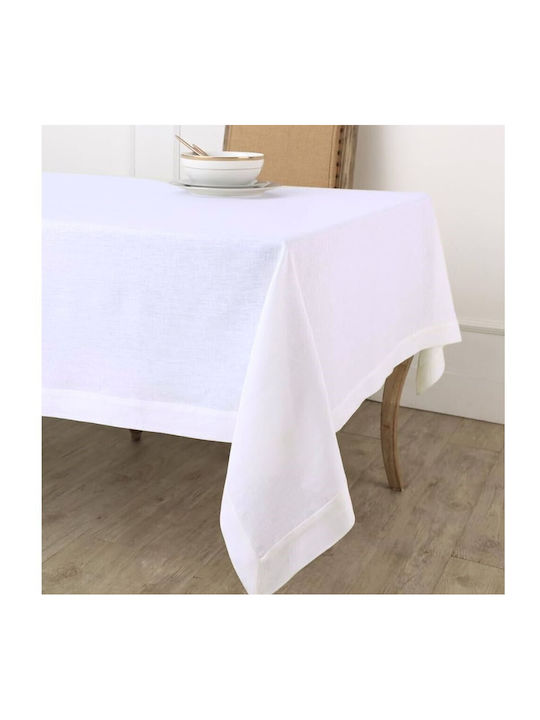 Kotonia Home Baumwoll Tischdecke Weiß 150x230cm