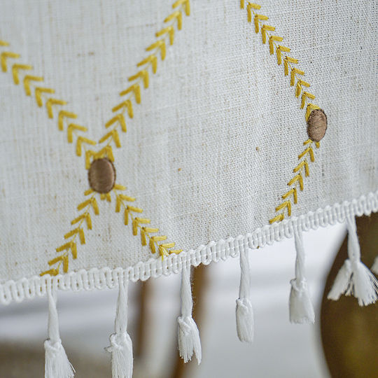 FRIPIA Linen Tablecloth with Gold Embroidery 140x300cm