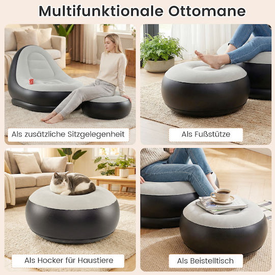 Costway Inflatable Armchair Gray 6.5x6.5cm