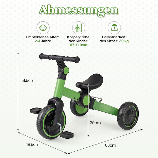 Costway Kids Balance Bike Green