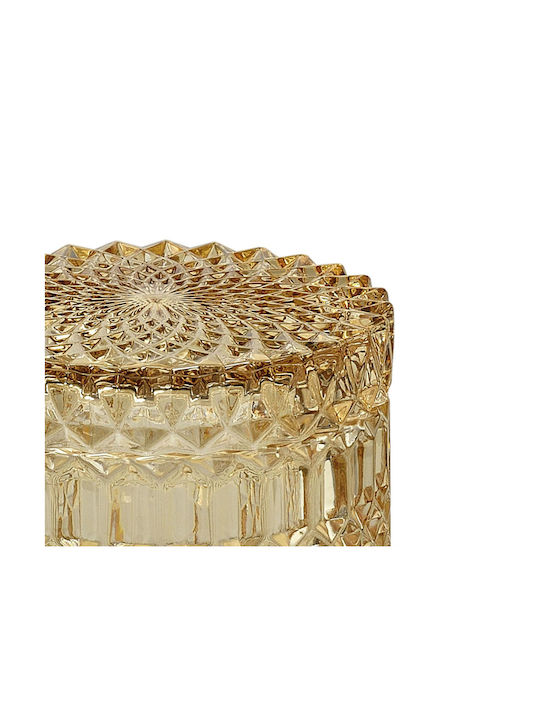 Andrea House Badezimmerboxen und -körbe Baumwolle/Abstriche Etui Glas Gelbe