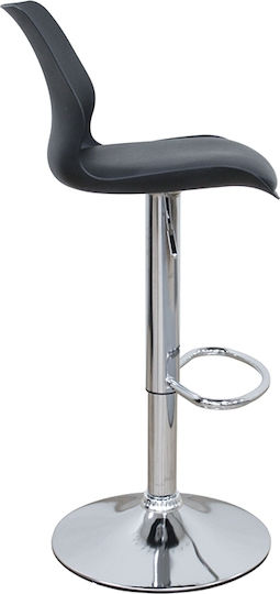 Bar Stool Black With Backrest & Adjustable Height Black 2pcs 39x45x102cm
