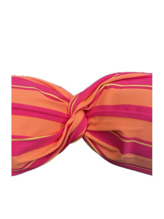 Sommer Trägerloses Bikinioberteil Hot Pink