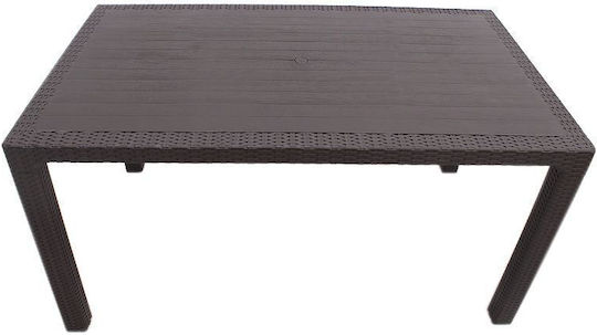 Kalan Τραπέζι Πολυπροπυλενίου Καφέ 150x90x75εκ.
