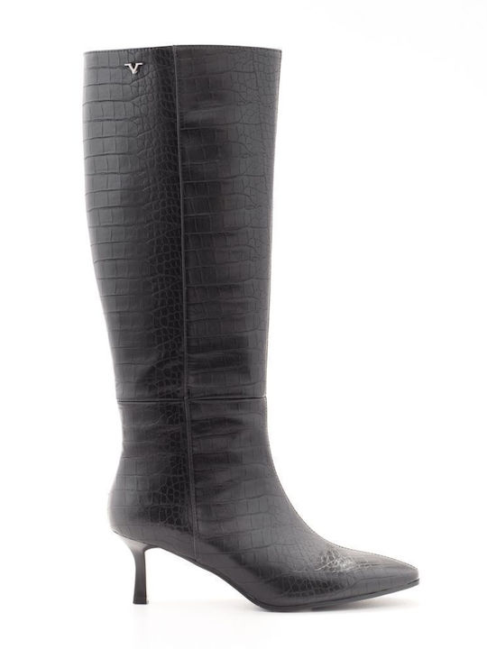 Leder Damenstiefel Schwarz