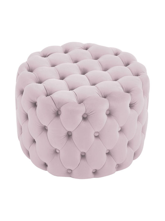 Living Room Stool Upholstered with Velvet Chromieroz Pink 58.5x58.5x40cm