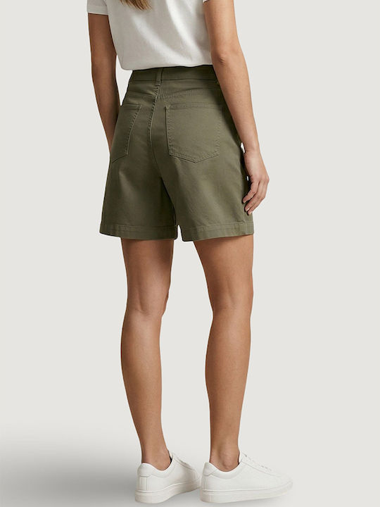 Damen Hohe Taille Shorts Khaki