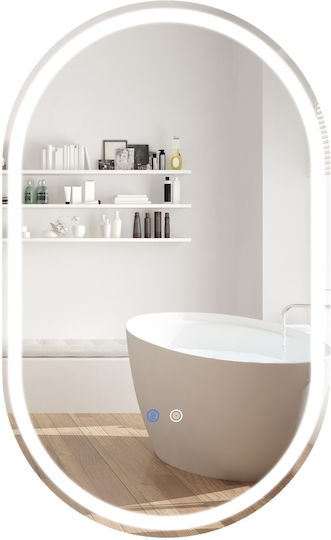Costway BA8444 Καθρέπτης Led Αφής 90x55cm Λευκός