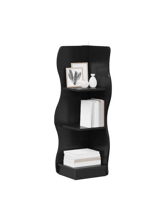 Ecke Bücherregal Schwarz 34x33x102cm