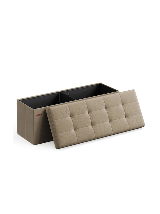 Stool For Living Room Collapsible With Storage Space Upholstered with Fabric Coffee 110x38x38cm