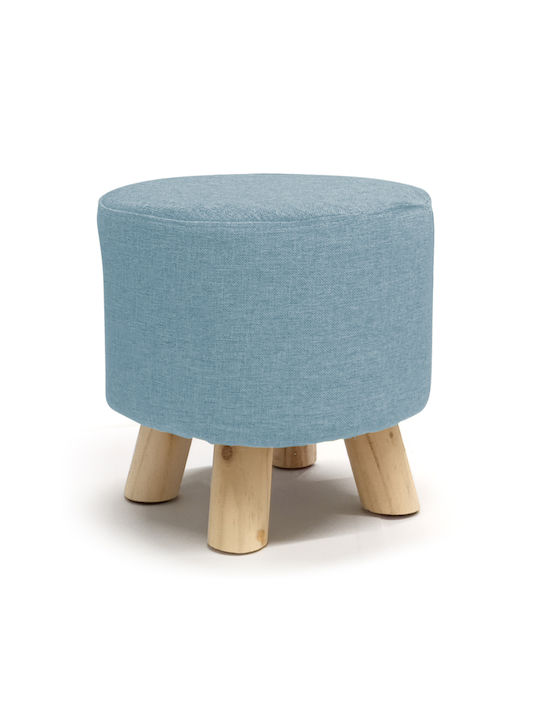 Stool For Living Room Upholstered with Fabric 2802 Light Blue 28x28x28cm