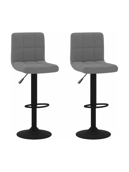 Stool Bar with Back & Adjustable Height Dark Grey 2pcs 40x47x90-111cm