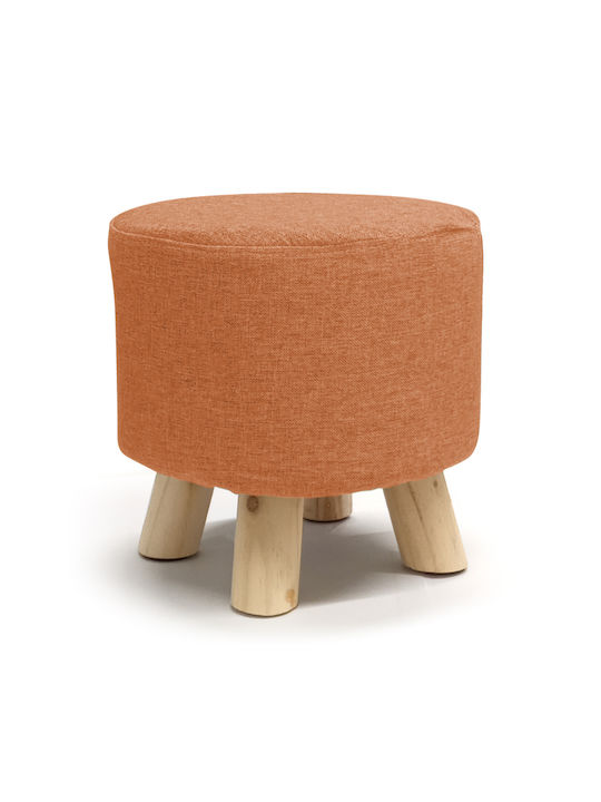 Hocker Für das Wohnzimmer Hölzernes Rund Orange 28x28x28cm
