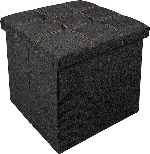 Scaun Suport pentru picioare Cu spațiu de depozitare Negru 38x38x38buc Scaun Suport pentru picioare Cu spațiu de depozitare Negru 38x38x38buc