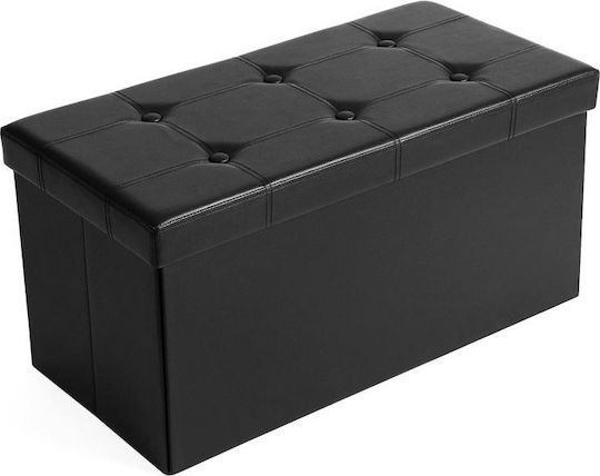 Ταμπουρέ με Αποθηκευτικό Χώρο Μαύρο 76x38x38εκ. Ταμπουρέ με Αποθηκευτικό Χώρο Μαύρο 76x38x38εκ.