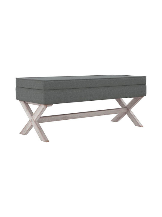 vidaXL Bankhocker mit Stauraum Stoff Dunkelgrau 110x45x49cm