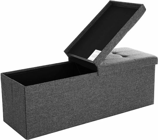 Ταμπουρέ με Αποθηκευτικό Χώρο Γκρι 110x38x38εκ. Ταμπουρέ με Αποθηκευτικό Χώρο Γκρι 110x38x38εκ.