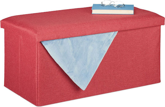 Σκαμπό Σαλονιού με Αποθηκευτικό Χώρο Dark Red 38x76.5x38.5εκ.