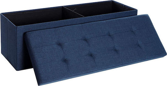 Songmics Stoffbankhocker mit Stauraum Blau 110x38x38cm