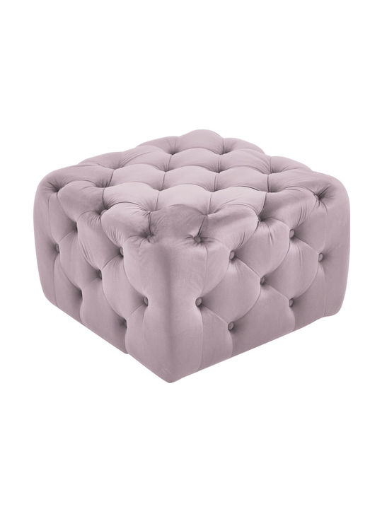 Stool For Living Room Upholstered with Velvet Helmix Roz