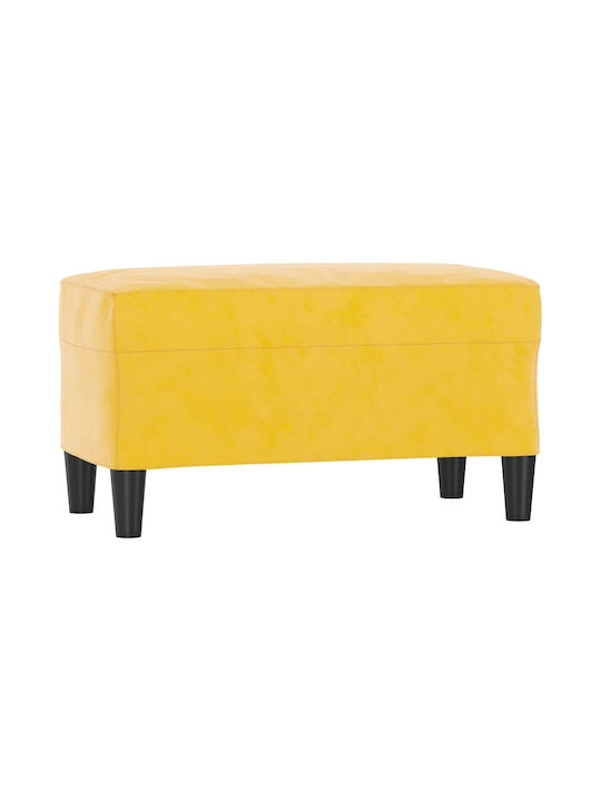 Velvet Upholstered Bench Stool Yellow 70x35x41cm