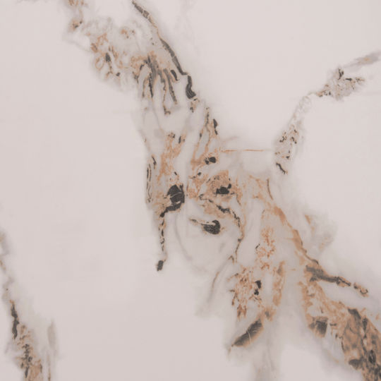 Raven Dining Table with White/Brown Marble Ceramic Surface 140x80x74cm