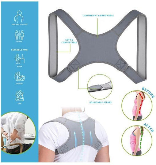 Support Belt Adjustable Back Splint 2.4cm for Men for Women in Gray Colour
