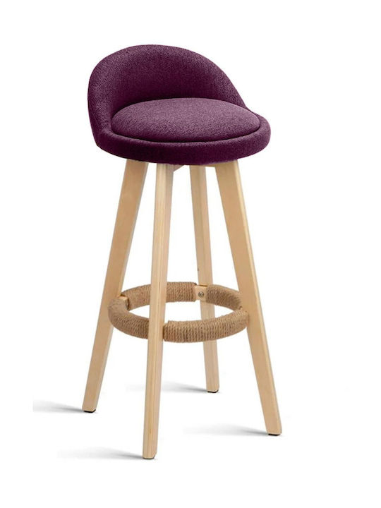 Loft Burgundisches Hölzernes Barhocker mit Rückenlehne 37x37x80cm