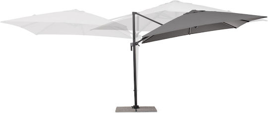 Umbrelă Suspendată Pătrată Din Aluminiu Siviglia Gri 3x3m