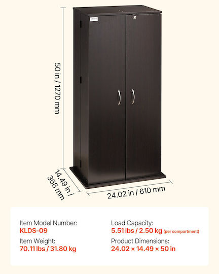 Vevor Floor CD Case 61x36.8x127cm