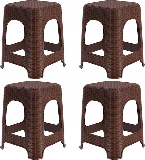 Σκαμπό Κουζίνας Brown 4τμχ