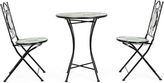 Bar-Tisch für Kleine Außenräume mit Metallrahmen Loire Schwarz 60x60x75cm