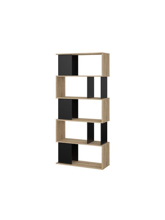 Holz Boden Bücherregal Schwarz 80x29.5x173.5cm