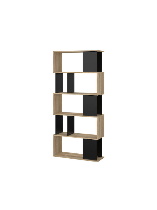 Holz Boden Bücherregal Schwarz 80x29.5x173.5cm
