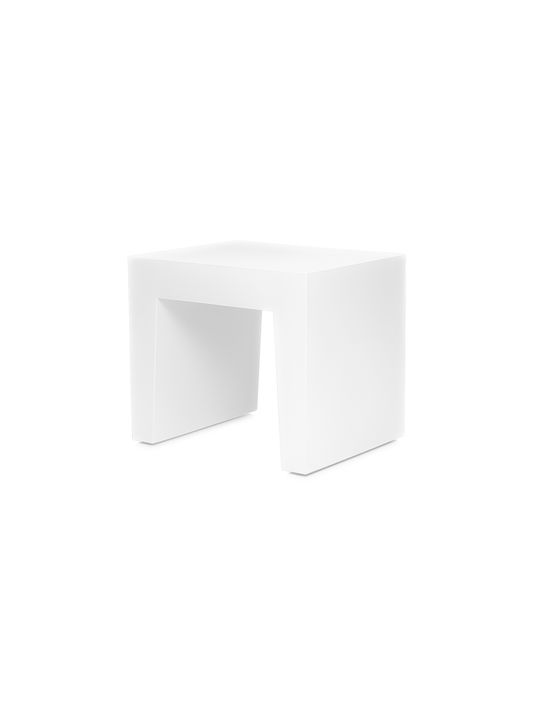 Stool For Living Room made of Polypropylene Concrete White 40x50x43cm