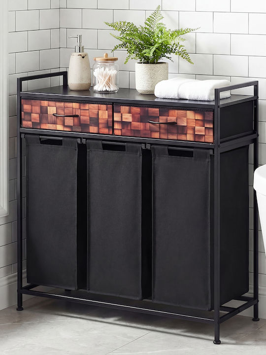 Costway Wäschekorb Metallisch mit Deckel 93.5x33x92.5cm Schwarz