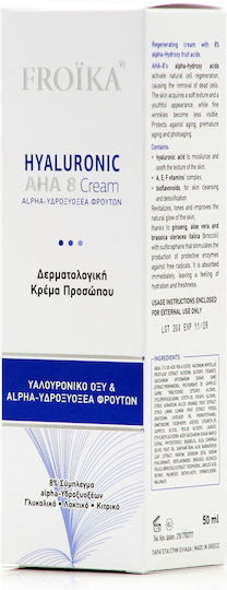 Froika AHA-8 Cremă de Față de Zi 24h cu SPF30 pentru Hidratare și Anti-Îmbătrânire cu Acid Hialuronic 50ml