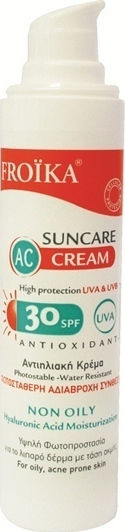 Froika AC Cream Oil Free Pump Слънцезащитен Крем За Лице SPF30 50ml