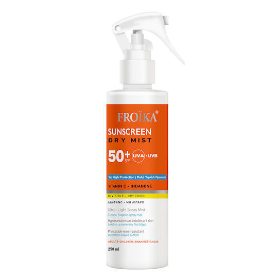 Froika Sunscreen Dry Αδιάβροχο Αντηλιακό Mist Προσώπου & Σώματος SPF50 250ml
