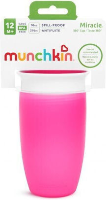 Munchkin Toddler Cup Miracle 360 Sippy Cup Plastic Pink 296ml for 12m+