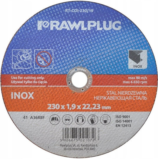 Rawlplug Диск За Рязане На Метал 230мм 25 Бройки