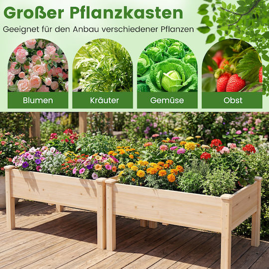 Costway Set of 2 Wooden Planter Boxes